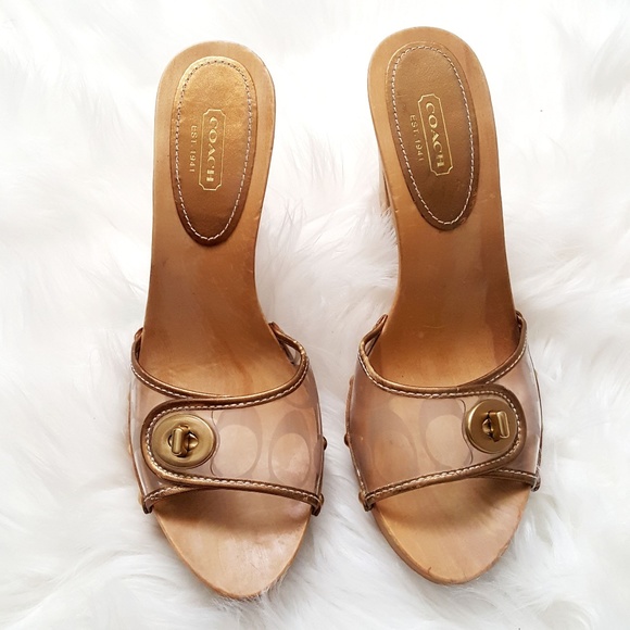 Coach Shoes - Coach Cagney wooden sandals size 9.5